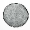 PILKAS SU PILKU POM-POM Saveplace® lankstus vilnonis naminių gyvūnėlių kilimėlis / lova (50 cm skersmens)