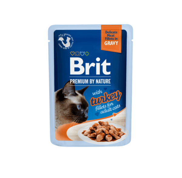 Brit Premium Cat Delicate konservai katėms maiš. Turkey in Gravy 85 g