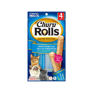 Churu Rolls Chicken Tuna Scallop, skanėstas katėms, churu