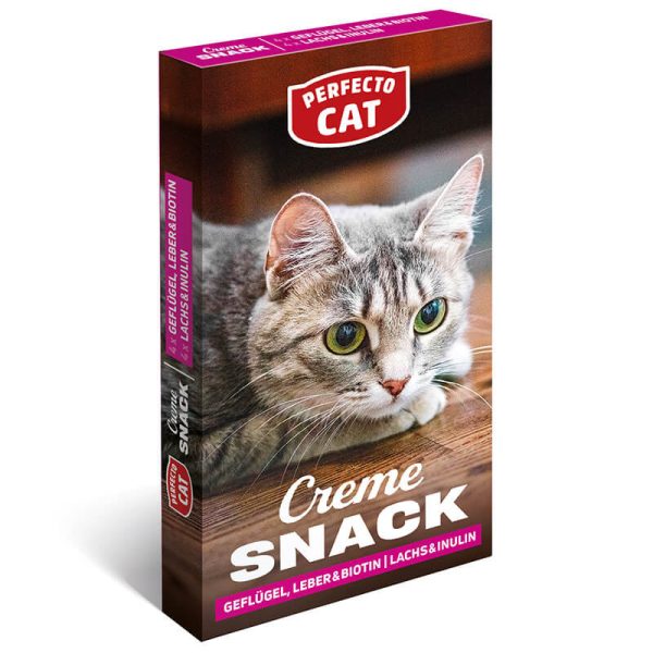 Perfecto Cat Creme Snack lašiša, paukštienos kepenėlės