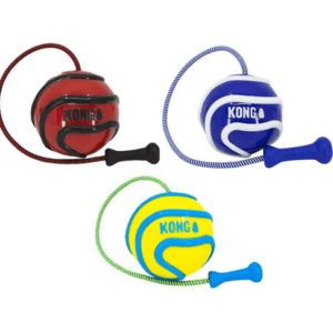 Kong kamuolys su virve 8 cm mėlynas