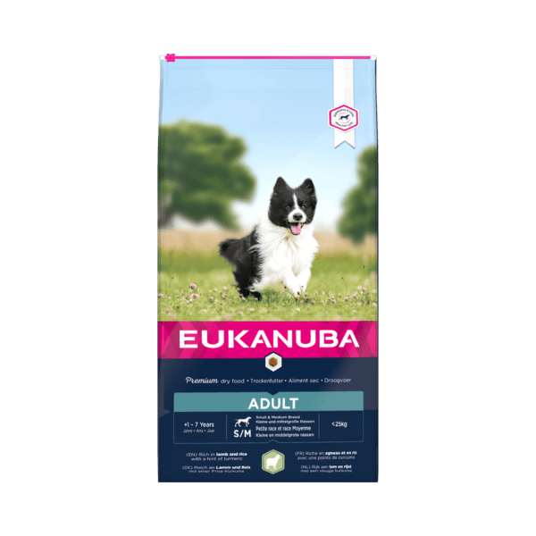 eukanuba mini medium adult eriena ir ryziai 12kg