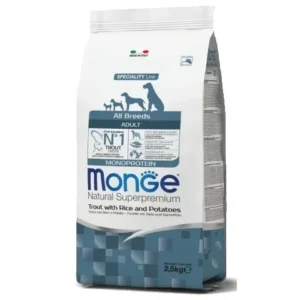 Monge Dry Dog All Breeds Adult Monoprotein Trout Rice and Potatoes 2.5 kg