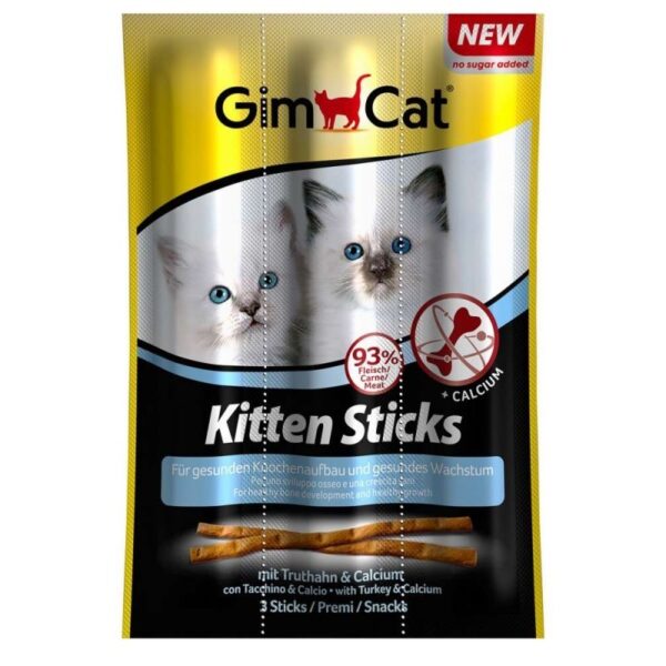 GimCat Kitten Sticks with Turkey & Calcium 3 vnt