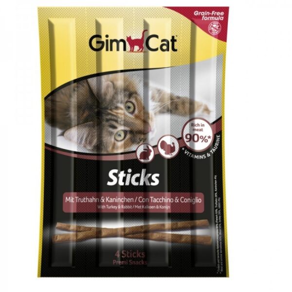 GimCat Sticks Turkey & Rabbit Grain Free 4 vnt