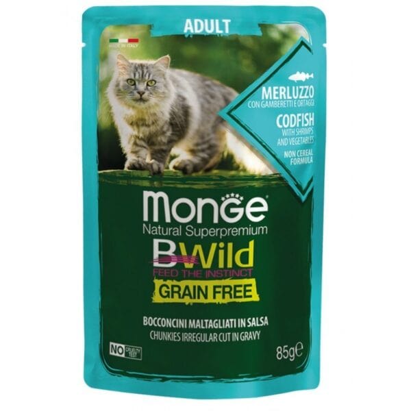 monge bwild kons pasaras su menke krevetemis ir darzovemis padaze 85g