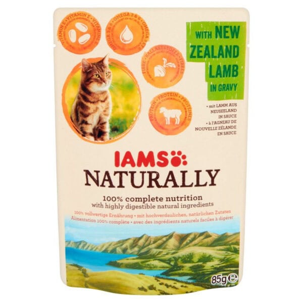 IAMS Naturally Adult konservai katėms su su ėriena 85g x 10vnt