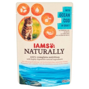 IAMS Naturally Adult konservai katėms su menke 85g x 10vnt