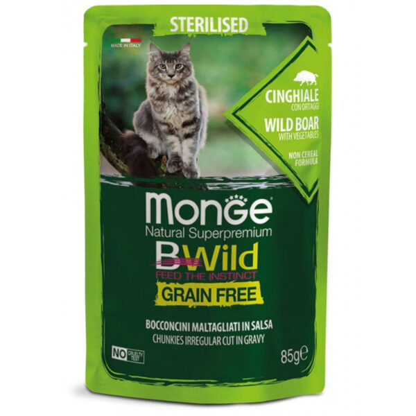 0001208 monge bwild kons pasaras sterelizuotoms katems su serniena ir darzovemis padaze 85g