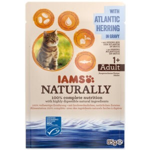 IAMS Naturally Adult konservai katėms su silke padaže 85g x 10vnt