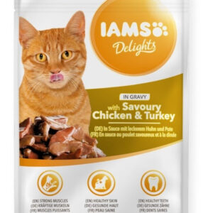 IAMS Cat Adult All Breeds Chicken & Turkey In Gravy 85 g