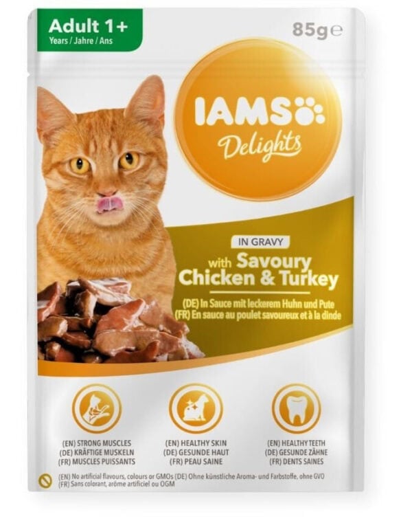 IAMS Cat Adult All Breeds Chicken & Turkey In Gravy 85 g