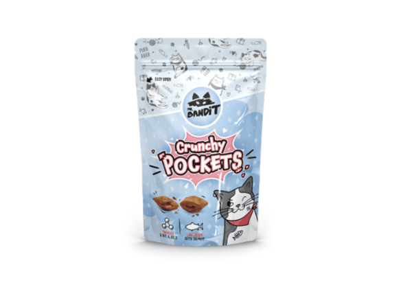 Mr Bandit Crunchy Pockets skanėstai katėms su lašiša 40g