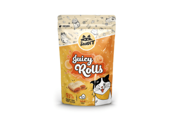 Mr Bandit Juicy Rolls skanėstai katėms su kiaušinio tryniu 40g