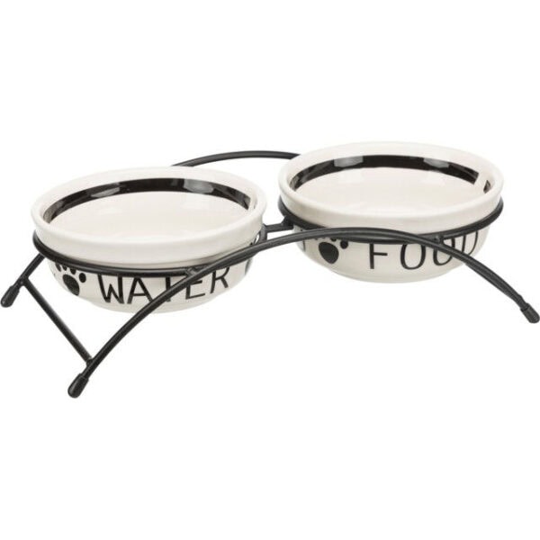 0001873 trixie dubeneliu kompl keramika metal 2x16 l o 20 cm 41x10x20 cm baltas juodas 2