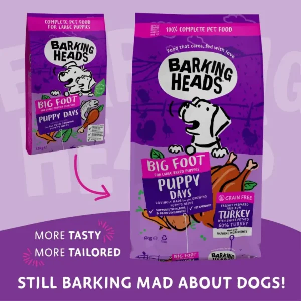 BARKING HEADS BIG Foot Puppy Days Turkey su kalakutiena 6kg