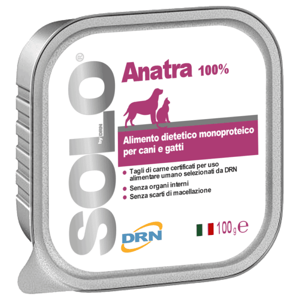 SOLO ANATRA konservai šunims ir katėms su antiena 300 g x 18 vnt