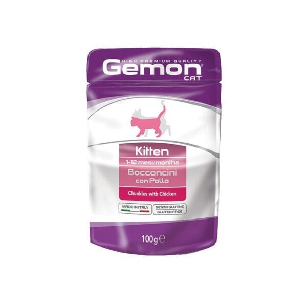 0000308 gemon kitten konservuotas pasaras jauniems kaciukams su vistiena 100g