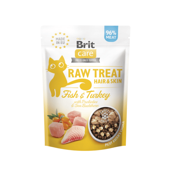 Brit Care Cat Raw skanėstas katėms Hair&Skin 40g