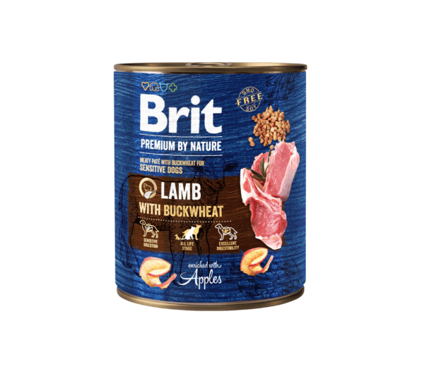 Brit Premium by Nature konservai šunims Lamb with Buckwheat 400g x 6vnt