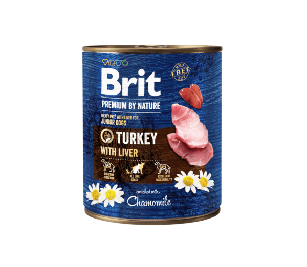 Brit Premium by Nature konservai šunims Turkey with Liver 800 g