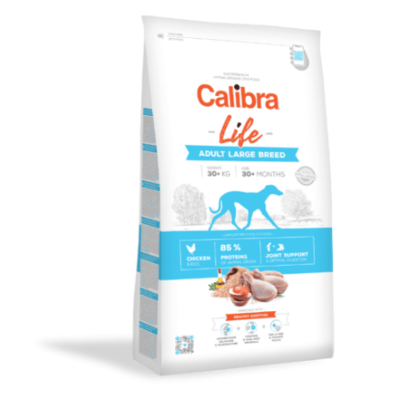 CALIBRA Dog Life Adult Large Breed Chicken sausas maistas suaugusiems didelių veislių šunims su vištiena, 12kg