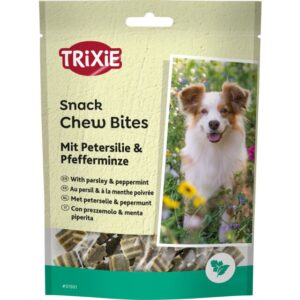 TRIXIE kramtomieji skamėstai šunims Denta Fun Chew Bites petražolės pipirmėtės 150 g