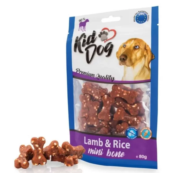 KIDDOG Bones kauliukai ėriena su ryžiais 80g