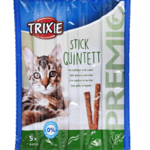 TRIXIE PREMIO Stick Quintett paukštiena ir kepenėlės skanėstas katėms 5x5 g