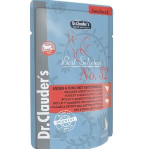Dr.Clauders No32 šlapias maistas sterilizuotomos katėms su vištiena jautiena ir katžole 85g x 10vnt