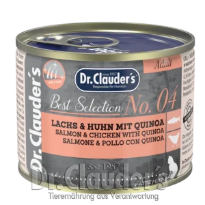 Dr.Clauders No4 drėgnas maistas katėms su lašiša ir vištiena 200g x 6vnt