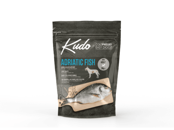 Kudo Adriatic Fish Mini Adult sausas maistas suaugusiems šunims 3 kg