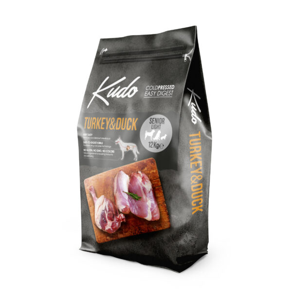 Kudo Turkey&Duck Senior Light sausas maistas vyresniems šunims 12 kg