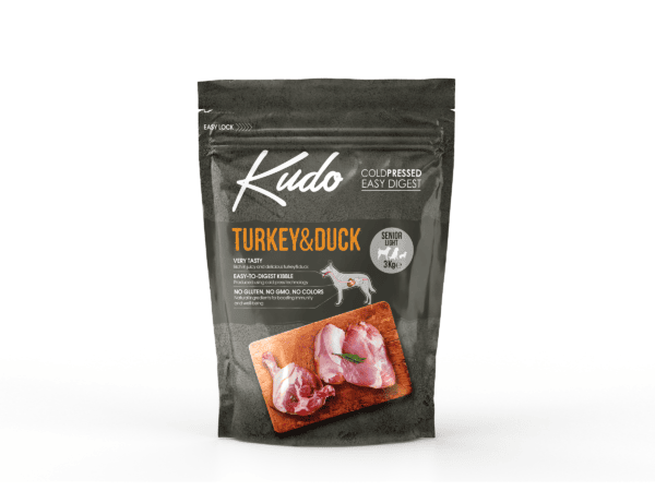 Kudo Turkey&Duck Senior Light sausas maistas vyresniems šunims 3 kg