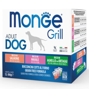 Monge GRILL MIX Dog Adult salmon pork lamb 100gx12
