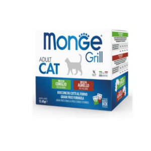 Monge Grill konservuotas pašaras sterilizuotoms katėms mix su aviena/triušiena 85g x12