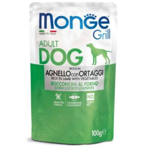 Monge Grill konservuotas pašaras šunims su ėriena ir daržovėmis 100g
