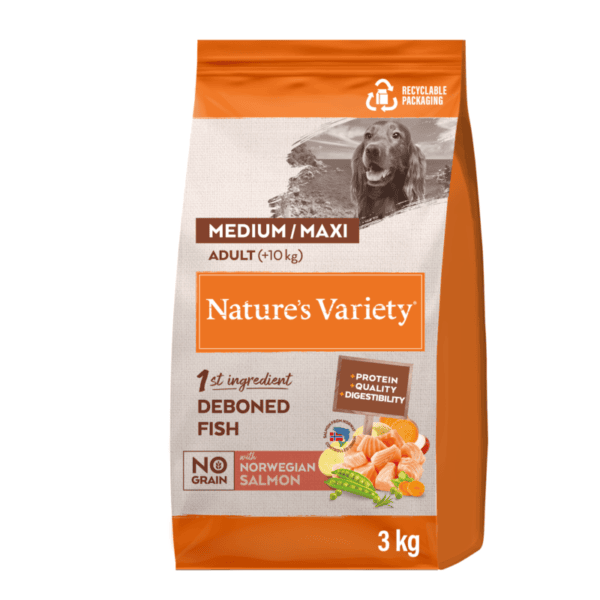 Natures Variety NO GRAIN MED MAX ADULT SALMON 3 kg