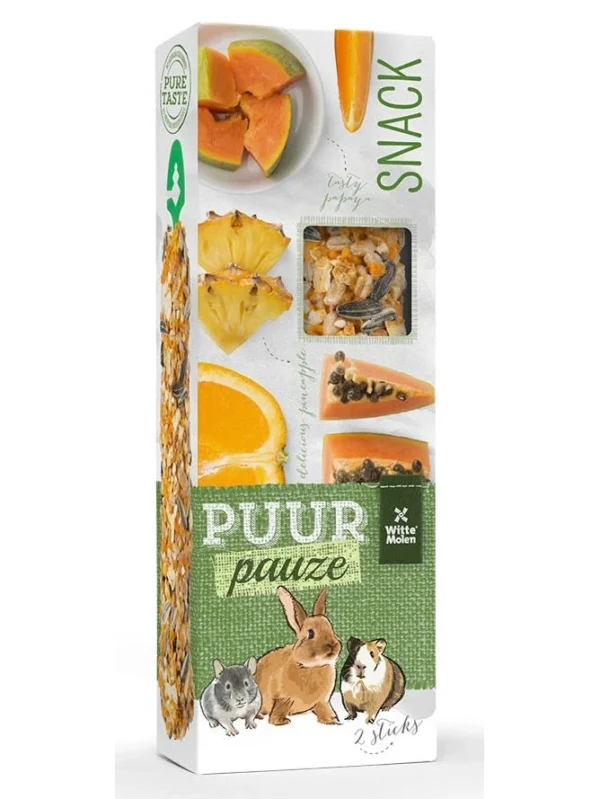 Puur Pauze Gardėsis Su Apelsinais, Papajomis Ir Ananasais Graužikams. 110g