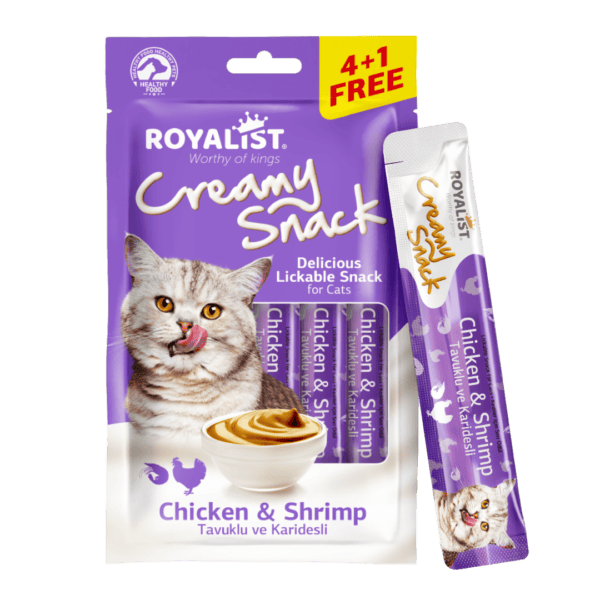 Royalist Creamy skanėstas su vištiena ir krevetėmis katėms 75g x 3vnt