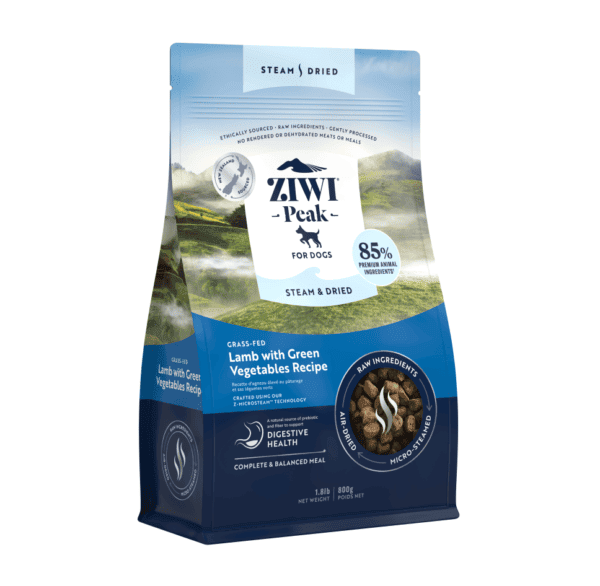 Ziwi Peak Steam&Dried sausas maistas šunims su ėriena ir daržvėmis 800g