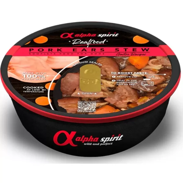 ALPHA SPIRIT Realfood troškinys su kiaulių ausimis 280g