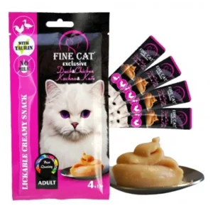 FINE CAT Cremy skanėstas katėms su antiena ir vištiena 4x15g