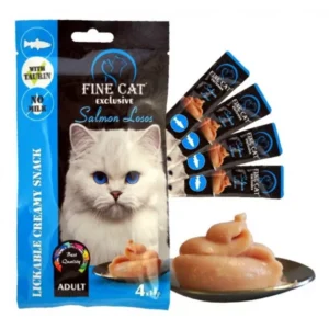 FINE CAT Cremy skanėstas katėms su lašiša 4x15g