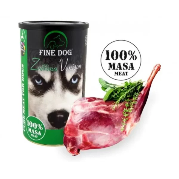 FINE DOG 100% konservas šunims su elniena 1200g