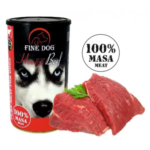 FINE DOG 100% konservas šunims su jautiena 1200g