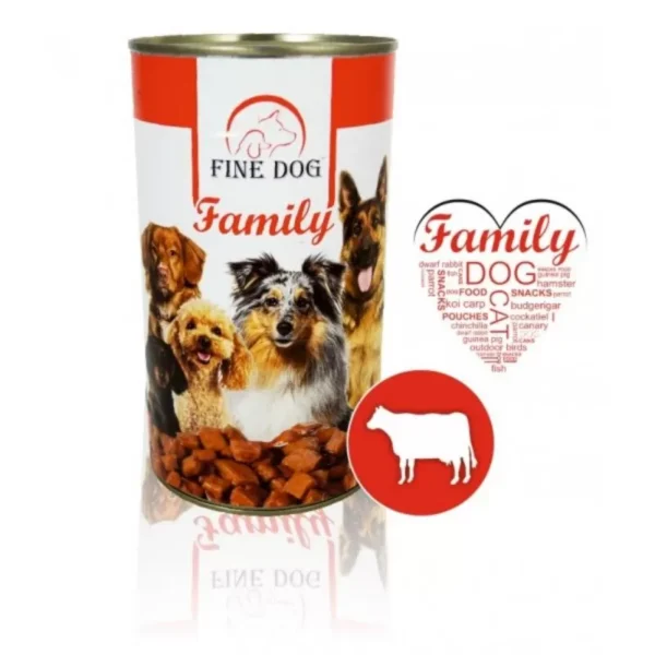 FINE DOG konservas šunims su jautiena 1240g