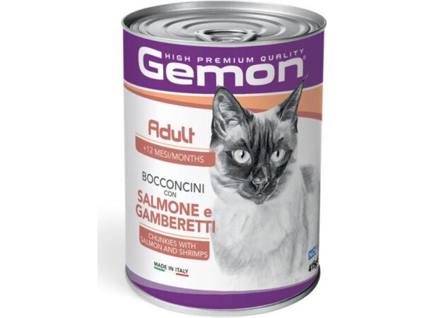 Gemon Wet Cat chunkies Adult with salmon&shrimps 415g