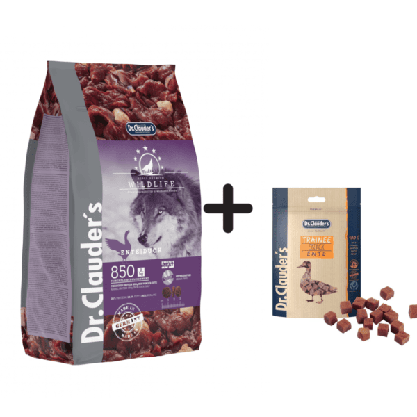 Dr. Clauder’s Wildlife Duck sausas maistas šunims 11,5kg + skanėstai
