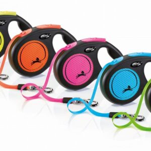 FLEXI New Neon S juostinis pavadėlis šunims iki 15 kg 5 m oranžinis